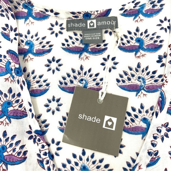 Shade Amour Wrap Top Blue Peacock 100% Cotton Made in India 4 ways to wear NWT - Picture 12 of 12